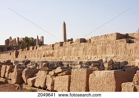 Stock Image - Girdle Wall Of The Great Temple Of Amun In The Karnak Temple Complex, Luxor, Qina, Egypt. Fotosearch