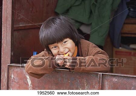 Stock Image - Girl at the market, Sucre, Chuquisaca Department, Bolivia. Fotosearch