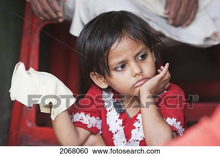 Stock Image - Girl, Bodhgaya, Bihar, India. Fotosearch