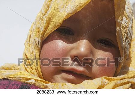 Stock Image - Girl, Istak Nala, Northern Areas, Pakistan. Fotosearch