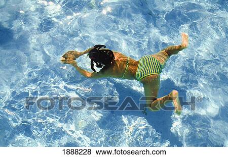 Stock Photo - Girl Swimming In Pool. Fotosearch