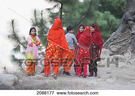 Stock Photo - Girls, Arja, Azad Kashmir, Pakistan. Fotosearch