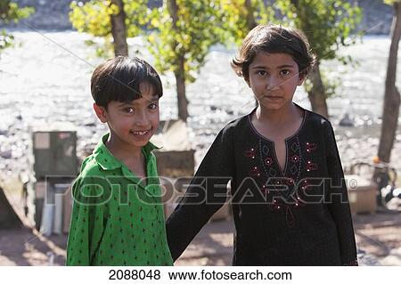 Stock Photo - Girls, Garhi Dopatta, Azad Jammu & Kashmir, Pakistan. Fotosearch