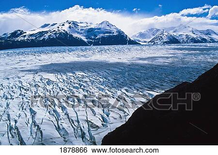Stock Photograph - Glacier Grey Spilling Off Heilo Sur Ice Cap. Fotosearch