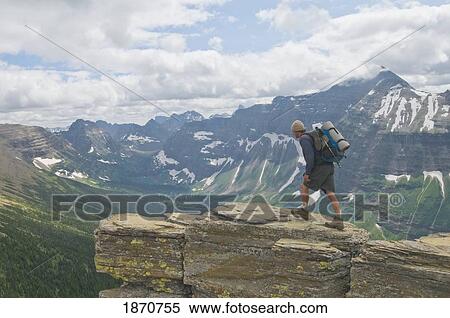 Stock Photography - Glacier National Park, Montana, United States Of America; Backpacking Along The Continental Divide. Fotosearch