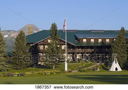 Stock Photo - Glacier Park Lodge In East Glacier Park, Montana, Usa. Fotosearch
