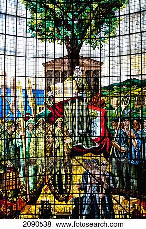 Glasswork Inside Casa De Juntas, House Of The Historical Archive Of The Basque Country, Gernika-Lumo, Basque Country, Spain View Large Photo Image Stock Photo - Glasswork Inside Casa De Juntas, House Of The Historical Archive Of The Basque Country, Gernika-Lumo, Basque Country, Spain. Fotosearch