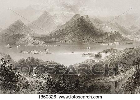 Stock Photograph - Glengariff, County Cork, Ireland. Drawn By W. H. Bartlett, Engraved By R. Brandard. From ÃƒÆ’Ã‚Â´The Scenery And Antiquities Of IrelandÃƒÆ’Ã‚Â¶ By N. P. Willis And J. Stirling Coyne. Illustrated From Drawings By W. H. Bartlett. Published London C. 1841.. Fotosearch