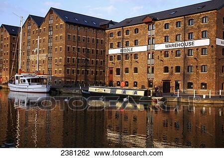 Stock Image - Gloucester docks; Gloucester, England. Fotosearch