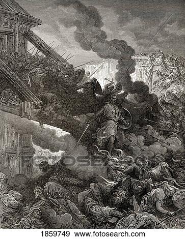 Stock Photo - Godfrey Enters Jerusalem First Crusade 1099. Fotosearch