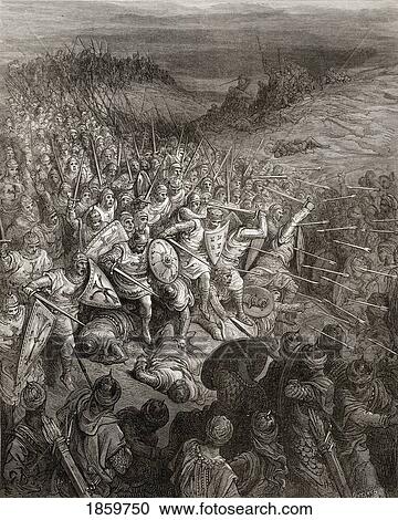 Stock Image - Godfrey S Soldiers Drive Through The Muslim Army During The First Crusade 1096. Fotosearch