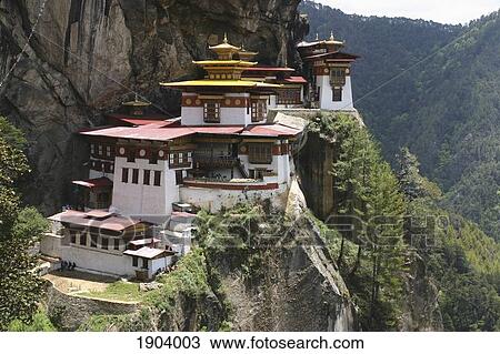 Stock Image - Goemba Tigers Nest Monastery, Taktshang, Bhutan. Fotosearch