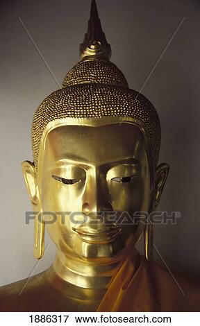 Gold Buddha At Wat Pho, Close Up View Large Photo Image Stock Photo - Gold Buddha At Wat Pho, Close Up. Fotosearch