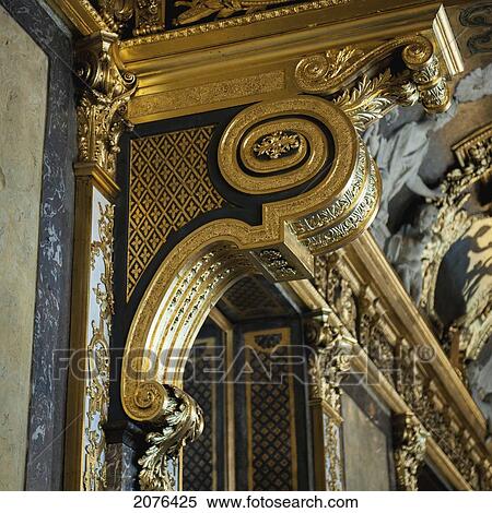 Stock Photography - Gold Decorative Facade Inside Stockholm Palace; Stockholm Sweden. Fotosearch