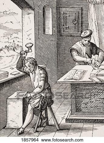 Goldbeater. 19Th Century Reproduction Of 16Th Century Woodcut By Jost Amman View Large Photo Image Picture - Goldbeater. 19Th Century Reproduction Of 16Th Century Woodcut By Jost Amman. Fotosearch
