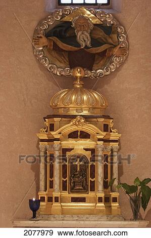 Stock Photo - Golden Altar Piece Of The Cathedral Of Saint Tryphon, Kotor, Monte. Fotosearch