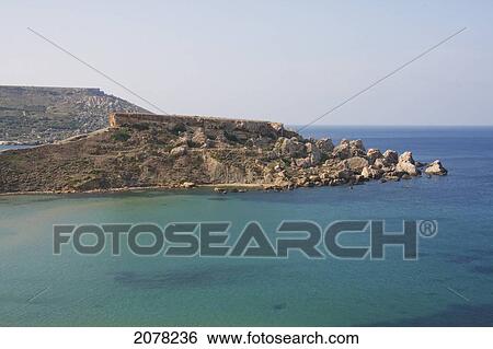 Golden Bay, Malta Island, Malta View Large Photo Image Stock Photograph - Golden Bay, Malta Island, Malta. Fotosearch