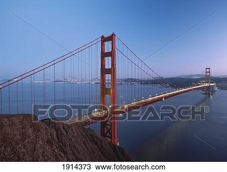 Golden Gate Bridge At Dusk View Large Photo Image Stock Image - Golden Gate Bridge At Dusk. Fotosearch