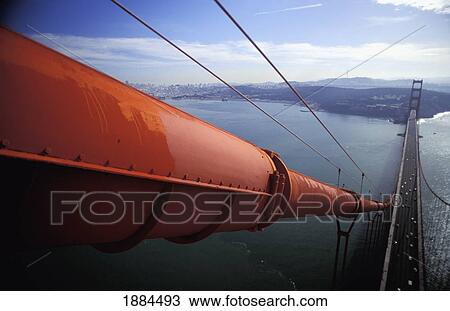 Stock Image - Golden Gate Bridge From Top Of Bridge Tower. Fotosearch