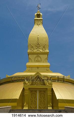Picture - Golden Painted Stupa. Fotosearch