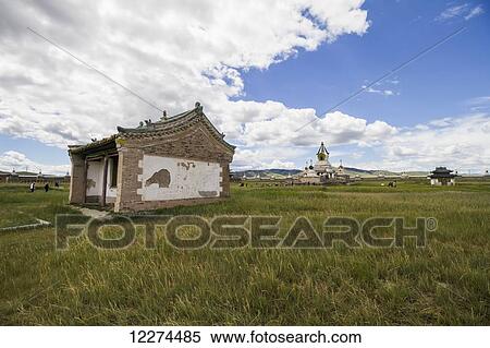 Stock Photography - Golden Prayer Stupa in the Erdene Zuu Monastery, Karakorum (Kharkhorin),? vÃƒÆ’Ã‚Â·rkhangai Province, Mongolia. Fotosearch