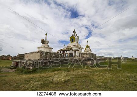 Golden Prayer Stupa View Large Photo Image Stock Photograph - Golden Prayer Stupa. Fotosearch