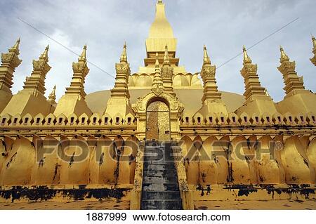 Golden Temple, Pha That Luang Stupa. View Large Photo Image Stock Photo - Golden Temple, Pha That Luang Stupa.. Fotosearch
