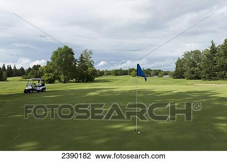 Stock Image - Golf Course at Hecla-Grindstone Provincial Park; Riverton, Manitoba, Canada. Fotosearch