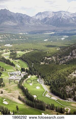 Stock Image - Golf Course, Banff National Park, Alberta, Canada. Fotosearch