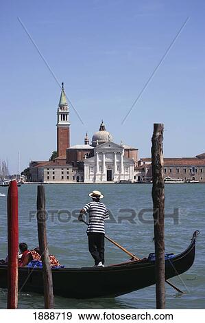 Gondola On Canal View Large Photo Image Stock Photo - Gondola On Canal. Fotosearch