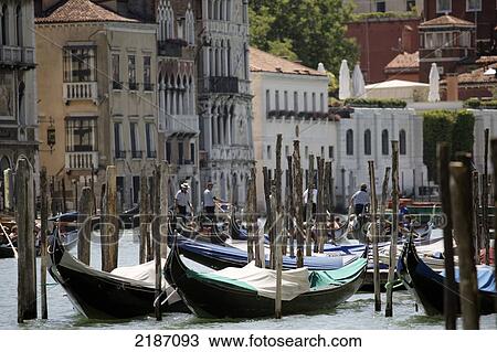 Gondola On Canal Venice Italy View Large Photo Image Stock Image - Gondola On Canal Venice Italy. Fotosearch