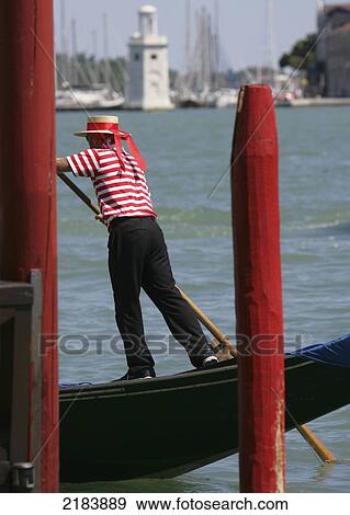 Stock Photo - Gondola On Canal, Venice, Italy.. Fotosearch