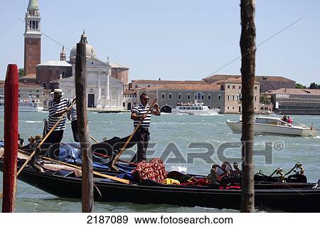 Stock Photo - Gondola On Canal Venice Italy. Fotosearch