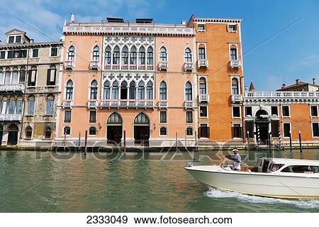 Gondola On Grand Canal; Venice, Italy View Large Photo Image Stock Photo - Gondola On Grand Canal; Venice, Italy. Fotosearch