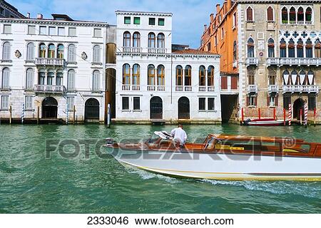 Gondola On Grand Canal; Venice, Italy View Large Photo Image Stock Photograph - Gondola On Grand Canal; Venice, Italy. Fotosearch