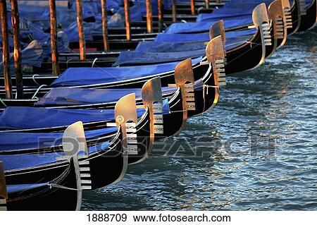 Stock Photo - Gondolas At Piazza San Marco, Close Up. Fotosearch