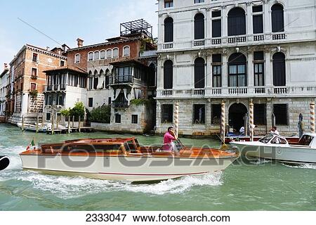 Stock Photo - Gondolas On Grand Canal; Venice, Italy. Fotosearch