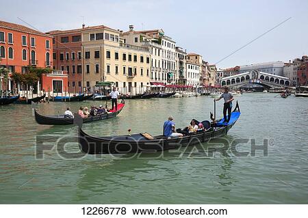 Gondolas on the Grand Canal; Venice, Italy View Large Photo Image Stock Photo - Gondolas on the Grand Canal; Venice, Italy. Fotosearch