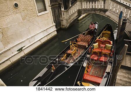 Gondolier Alone In Boat; Venice, Italy View Large Photo Image Stock Image - Gondolier Alone In Boat; Venice, Italy. Fotosearch