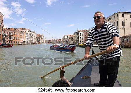 Gondolier, Grand Canal View Large Photo Image Stock Photography - Gondolier, Grand Canal. Fotosearch