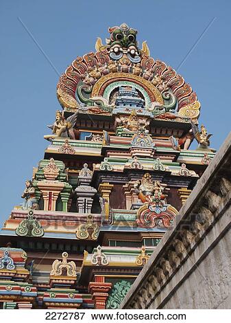 Stock Photo - Gopuram hindu temple; kanchipuram tamil nadu south india. Fotosearch