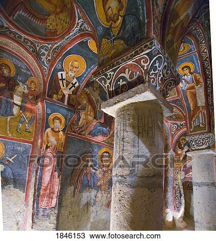 Stock Image - Goreme Open Air Museum, Cappadocia, Turkey; Religious Wall And Ceiling Paintings. Fotosearch