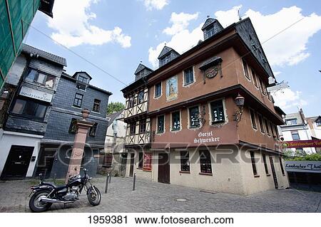 Stock Image - Gorjel Schwenker Pub In Alt-Sachsenhausen At Frankfurt Am Main, Germany. Fotosearch