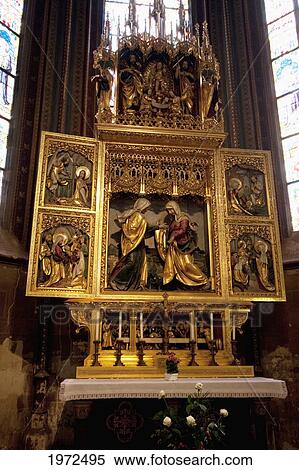 Gothic Altarpiece In St. Vitus Cathedral, Prague, Czech Republic View Large Photo Image Stock Photography - Gothic Altarpiece In St. Vitus Cathedral, Prague, Czech Republic. Fotosearch