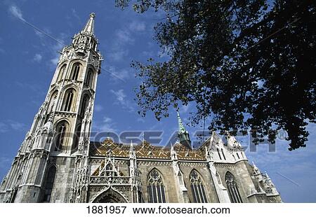 Stock Photo - Gothic Matthias Church Atop Buda Hill. Fotosearch
