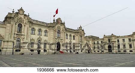 Stock Photograph - Government Palace Of Peru; Lima Peru. Fotosearch
