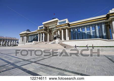 Government Palace on Sukhbaatar Square, Ulaanbaatar (Ulan Bator), Mongolia View Large Photo Image Stock Image - Government Palace on Sukhbaatar Square, Ulaanbaatar (Ulan Bator), Mongolia. Fotosearch