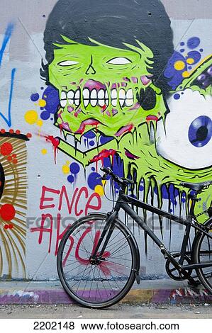 Graffiti And Bicycle In The Tunnel Near Waterloo Station, London, Uk View Large Photo Image Stock Photo - Graffiti And Bicycle In The Tunnel Near Waterloo Station, London, Uk. Fotosearch