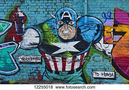 Stock Photo - Graffiti at Brick Lane Market, Shoreditch; London, England. Fotosearch