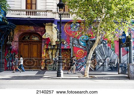 Stock Photo - Graffiti In Avenida De Mayo, Buenos Aires, Argentina. Fotosearch